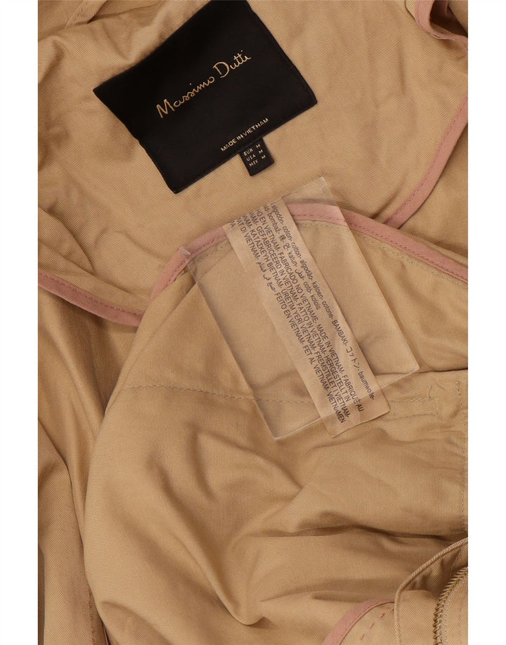 MASSIMO DUTTI Damska kurtka parka z kapturem UK 14, średnia beżowa bawełna