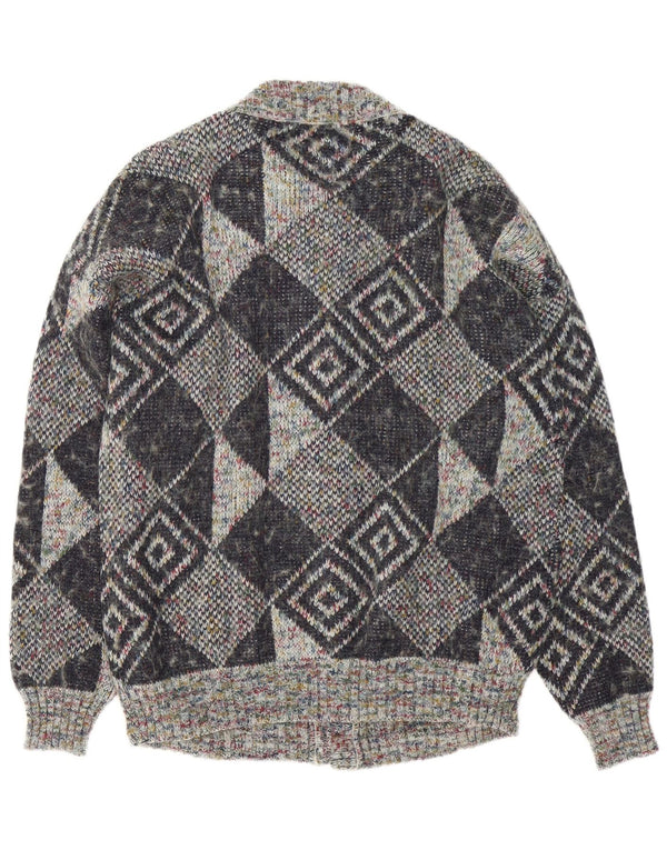 Męski sweter rozpinany Gala XL, szary, geometryczny