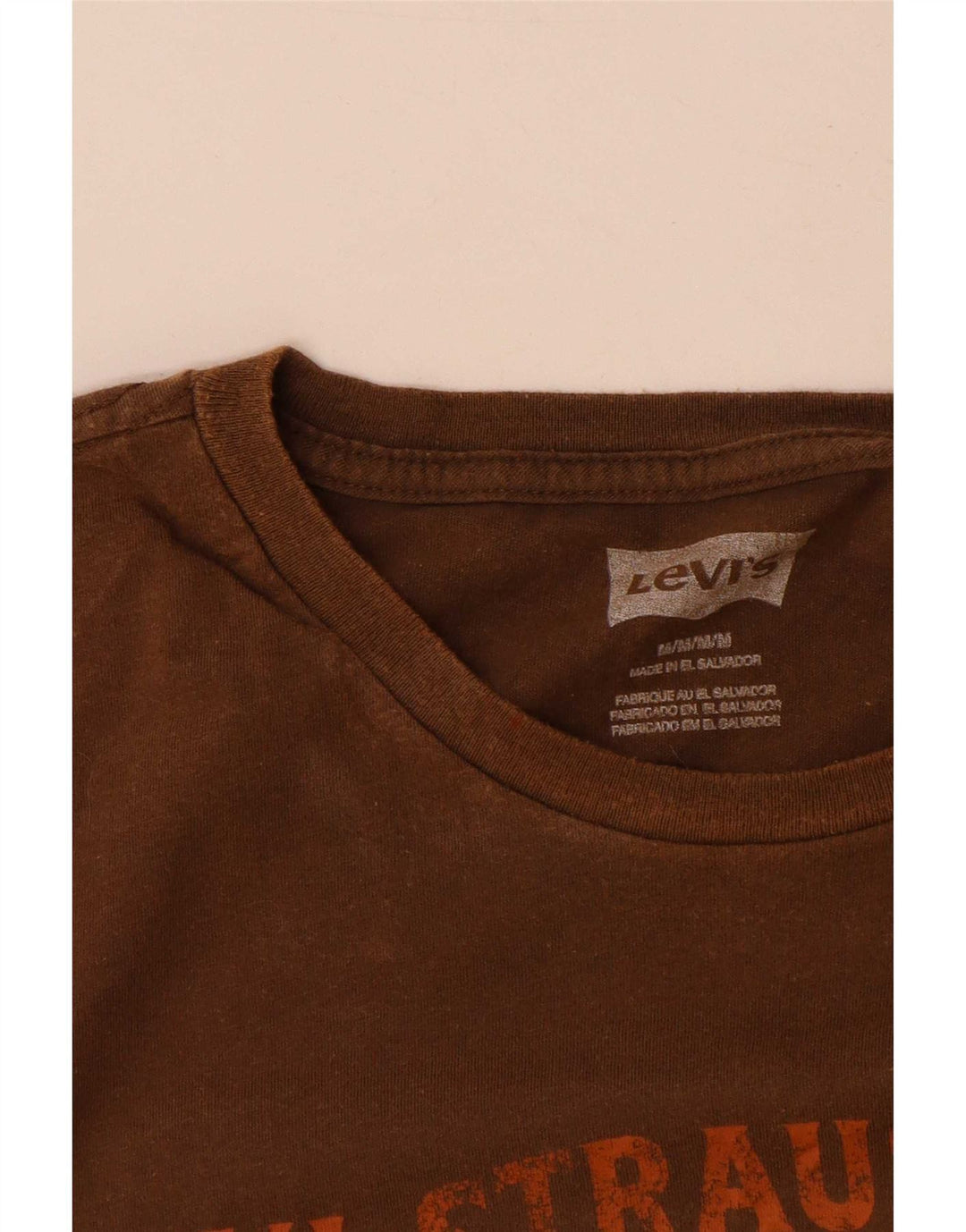 Męska koszulka z grafiką Levi's, bawełniana, średnio brązowa