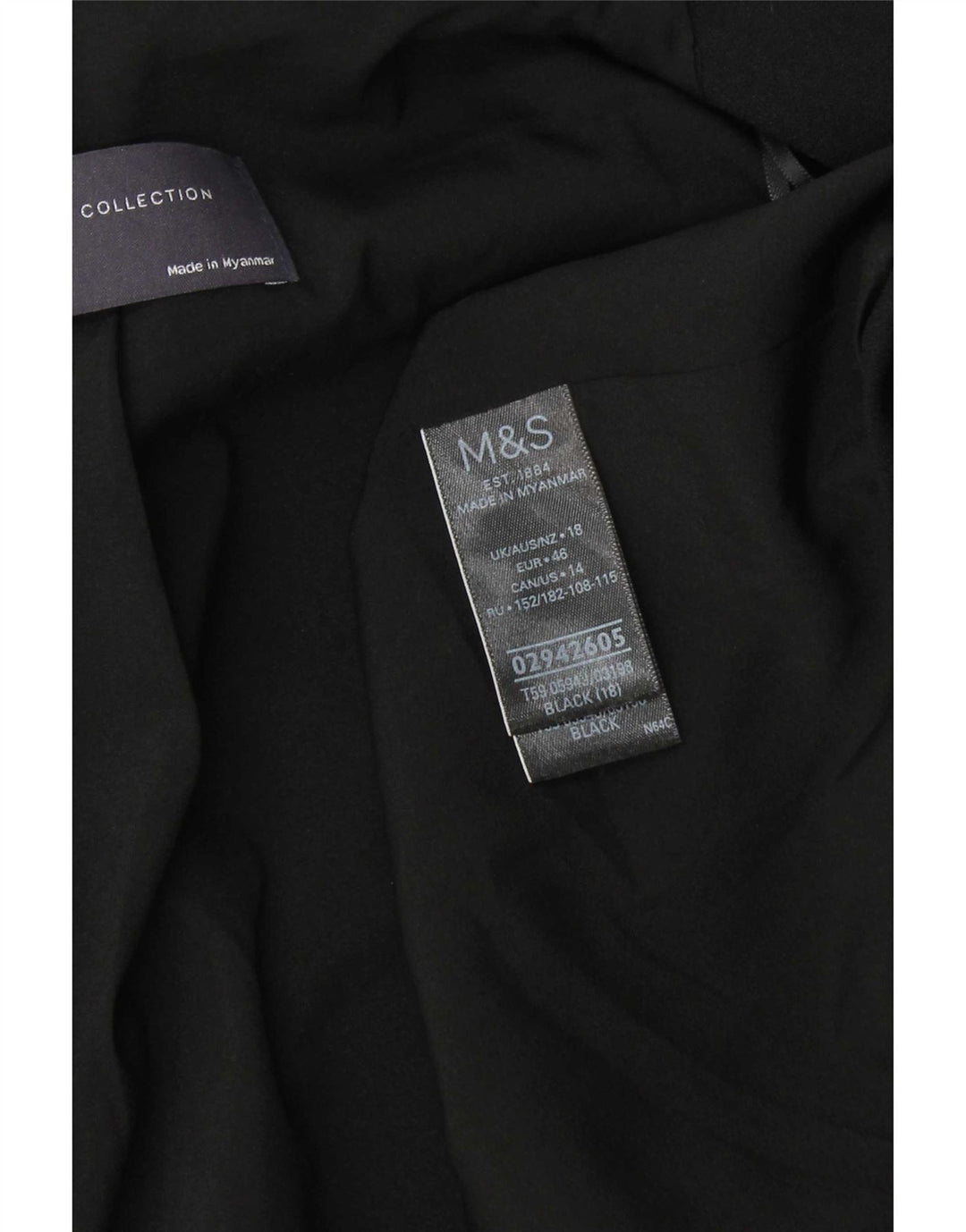 Marks & Spencer Damska marynarka z rękawami 3/4 i otwartymi, UK 18 XL, czarna