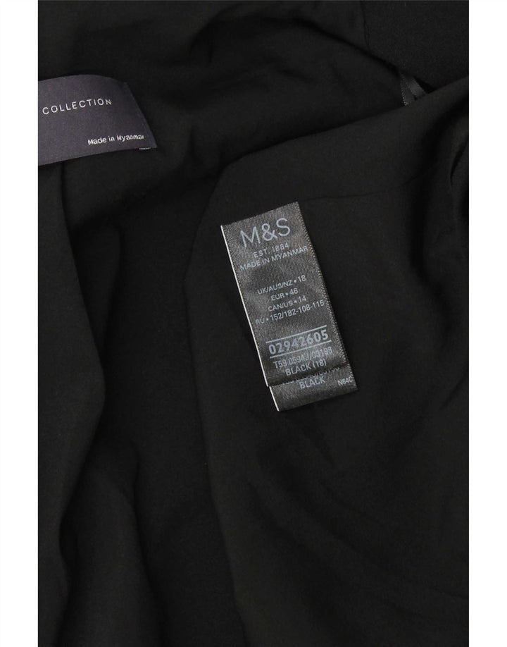 Marks & Spencer Damska marynarka z rękawami 3/4 i otwartymi, UK 18 XL, czarna