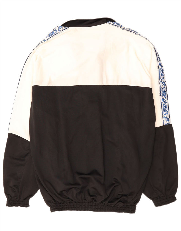 Męska kurtka dresowa ASICS z grafiką, duża, czarna, z blokami kolorów