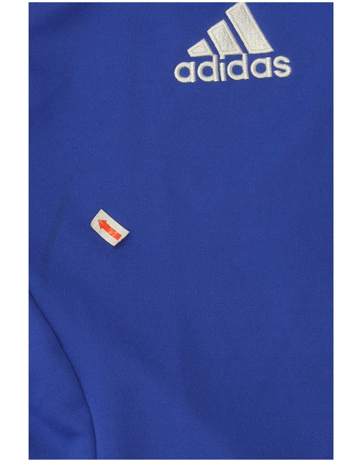Męski dres Adidas z grafiką i zamkiem błyskawicznym, duży, niebieski kolor