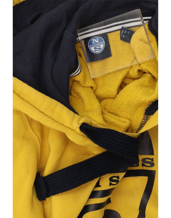 Męski sweter z kapturem i grafiką North Sails, średni żółty, bawełniany