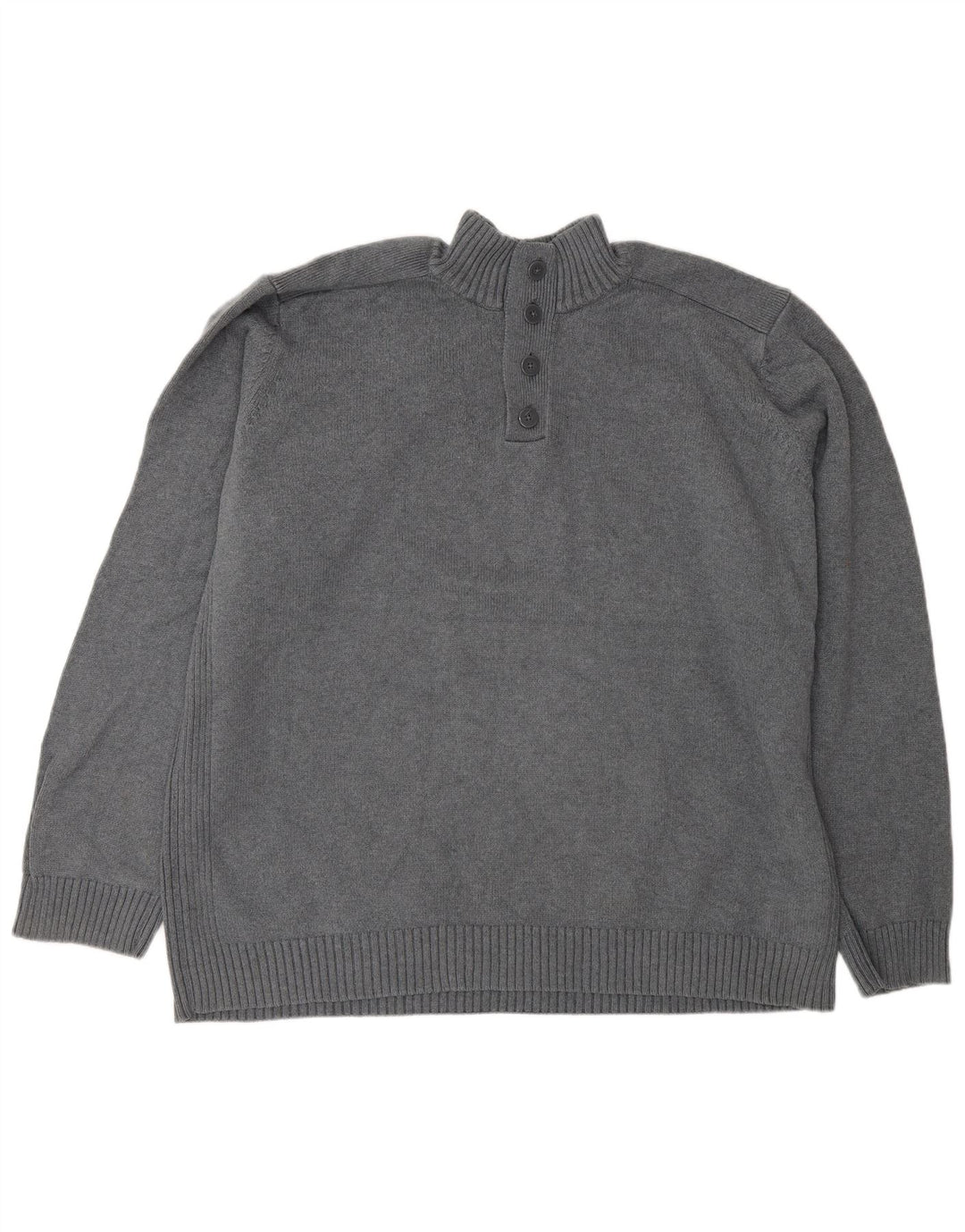 Niebieski męski sweter Marks & Spencer z guzikami pod szyją, 2XL, szary