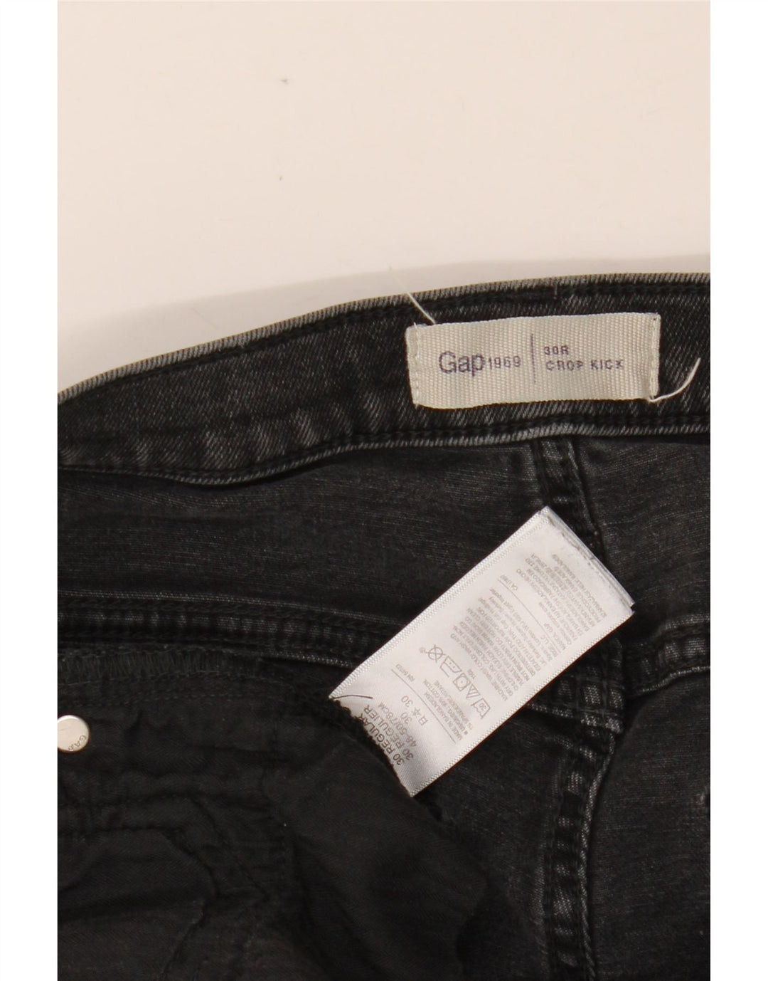 Damskie jeansy GAP Kick Kick o regularnym kroju W30 L24 Szara bawełna