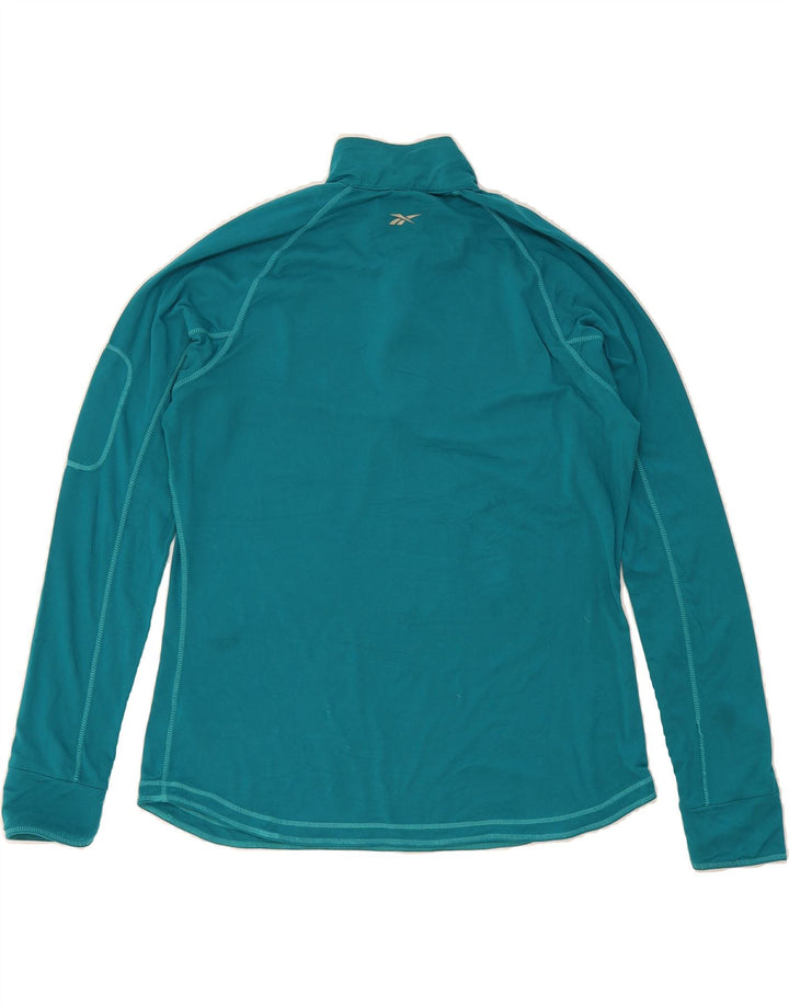 REEBOK Womens Zip Neck Pullover Tracksuit Top UK 16 Large Turquoise Vintage Reebok and Second-Hand Reebok from Messina Hembry 