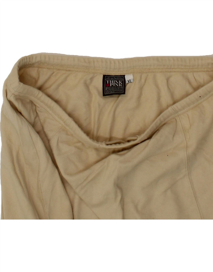 THINK PINK Womens Mini Tennis Skirt XL W32 Beige Vintage Think Pink and Second-Hand Think Pink from Messina Hembry 