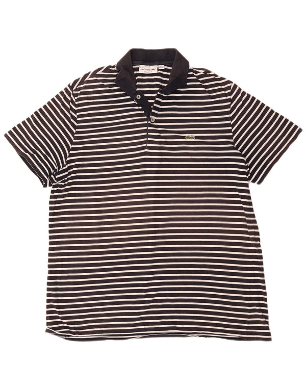 Męska koszulka polo Lacoste o regularnym kroju, rozmiar 7, 2XL, bawełniana w granatowe paski