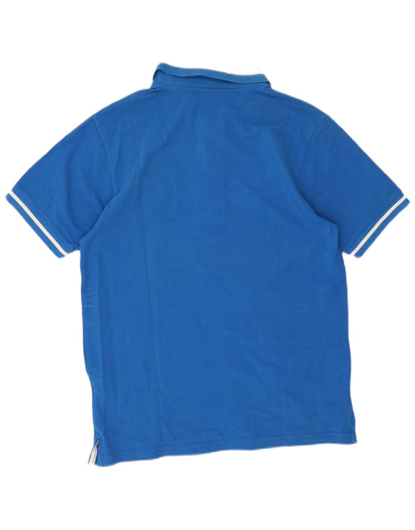 Champion Mens Polo Shirt Medium Blue Striped Cotton