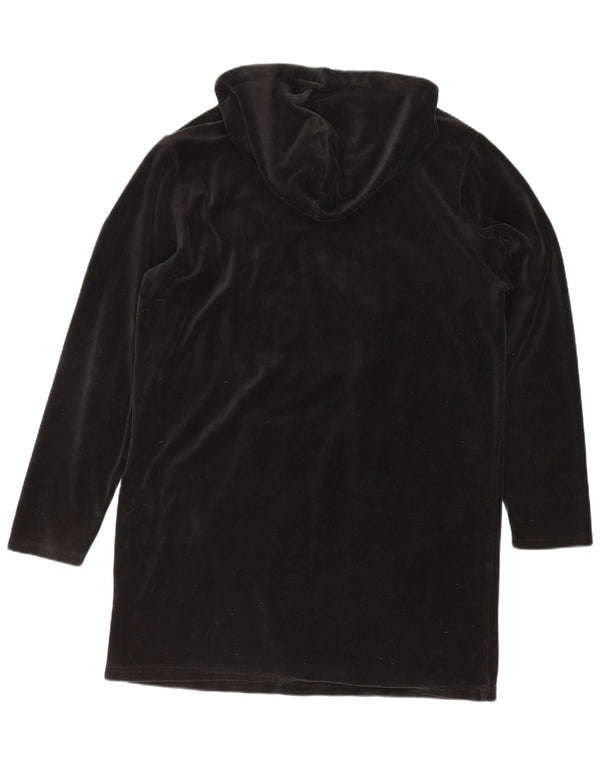 Damskie sukienki z kapturem Fila Graphic Velvet UK 14 Średnia czarna bawełna