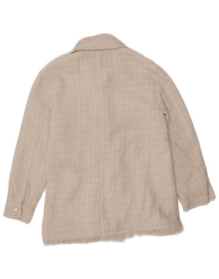 7 FOR ALL MANKIND Damska kurtka bomber UK 12 Średni biały poliester