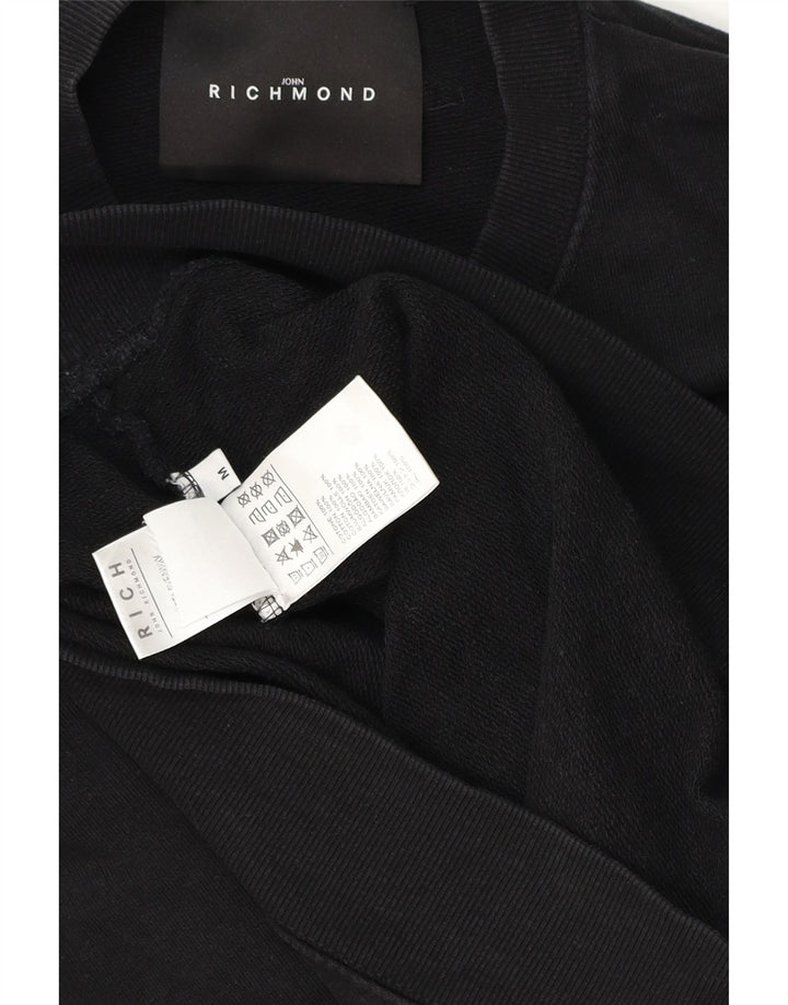 RICHMOND Męski sweter z grafiką, średniej wielkości, czarny, bawełniany