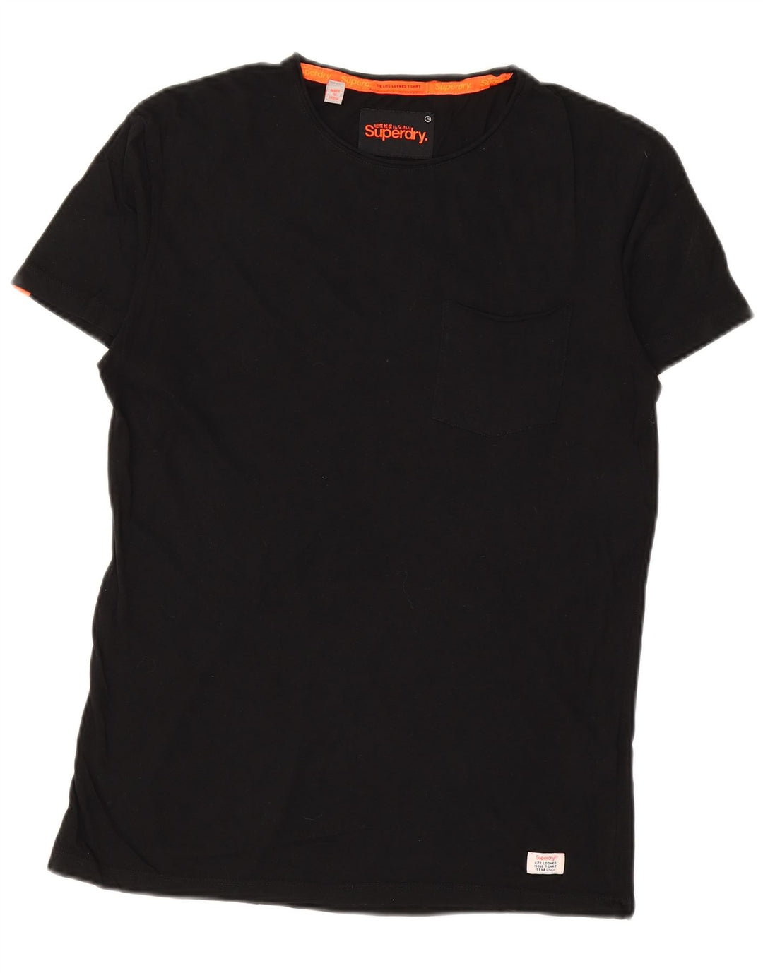 SUPERDRY Męski T-shirt Top Średni Czarny Bawełniany
