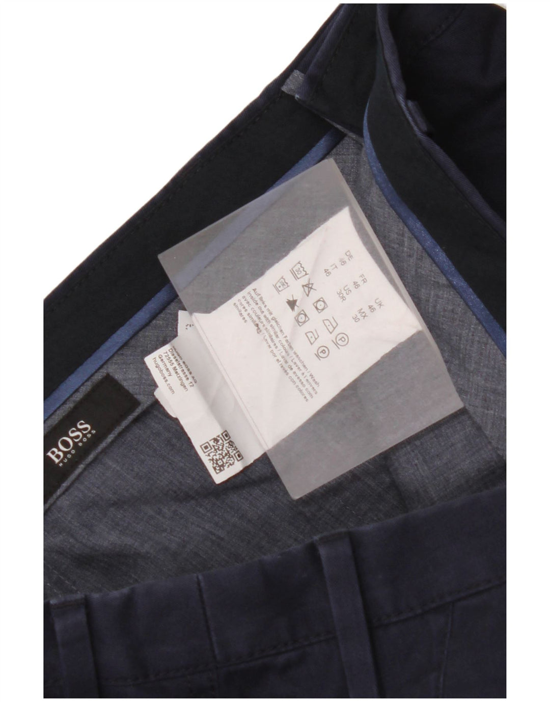 Męskie spodnie chino HUGO BOSS IT 46 Small W32 L32 Granatowa bawełna