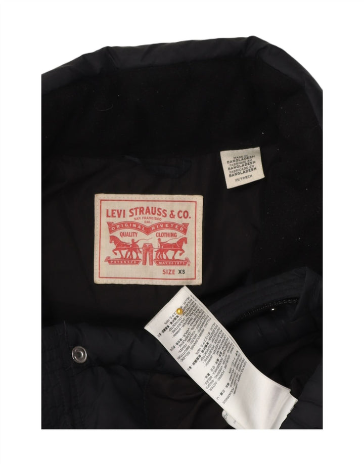 LEVI'S Womens Oversized Padded Jacket UK 6 XS Navy Blue Polyamide Vintage Levi's and Second-Hand Levi's from Messina Hembry 