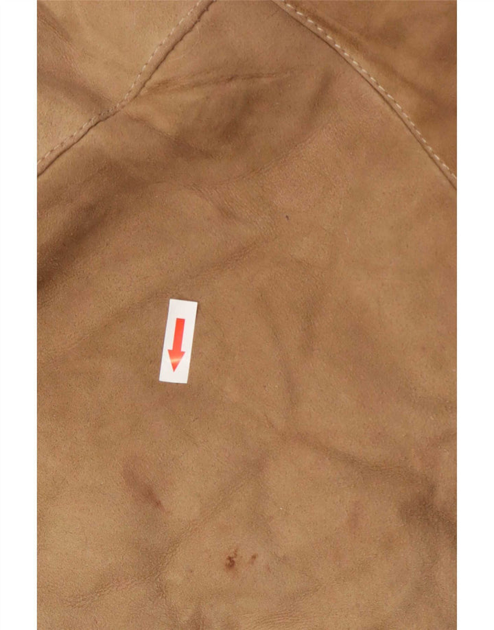 Vintage damska kurtka shearling UK 14 Medium Beige