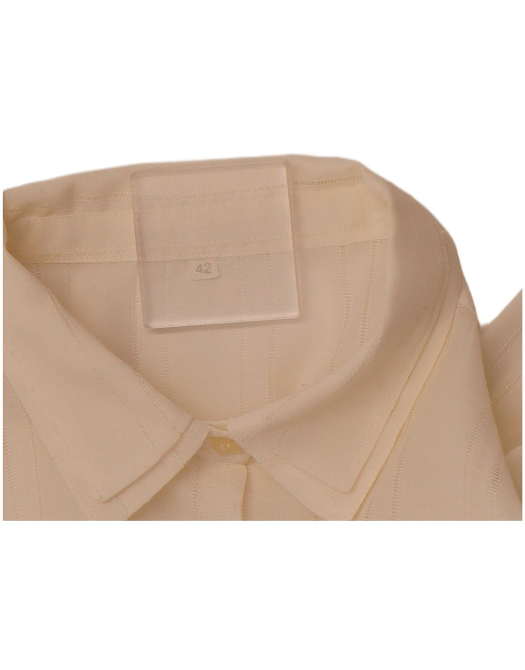 Damska bluzka koszulowa VINTAGE IT 42 w średnie złamane białe paski