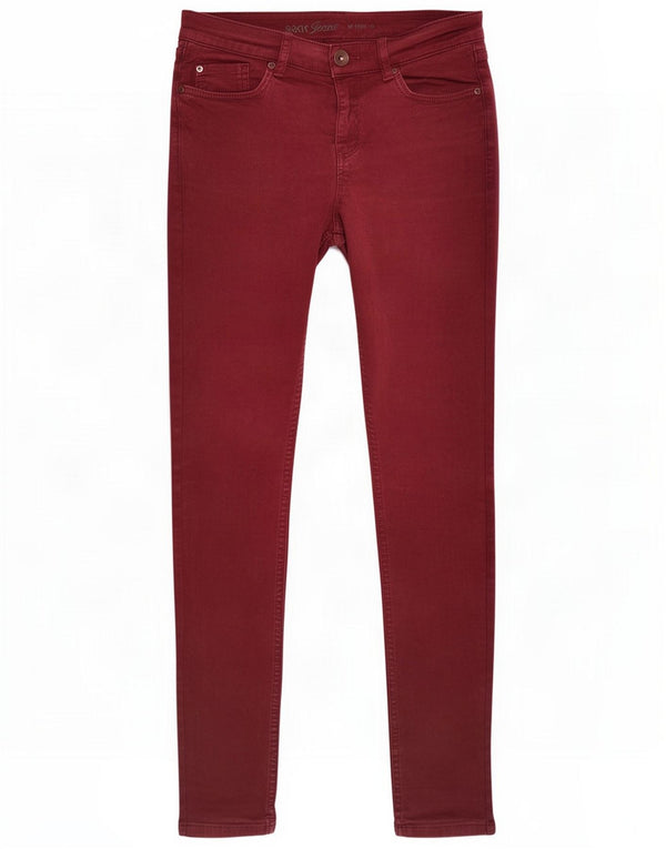 Oasis Womens Skinny Jeans W28 L32 Burgundy Cotton