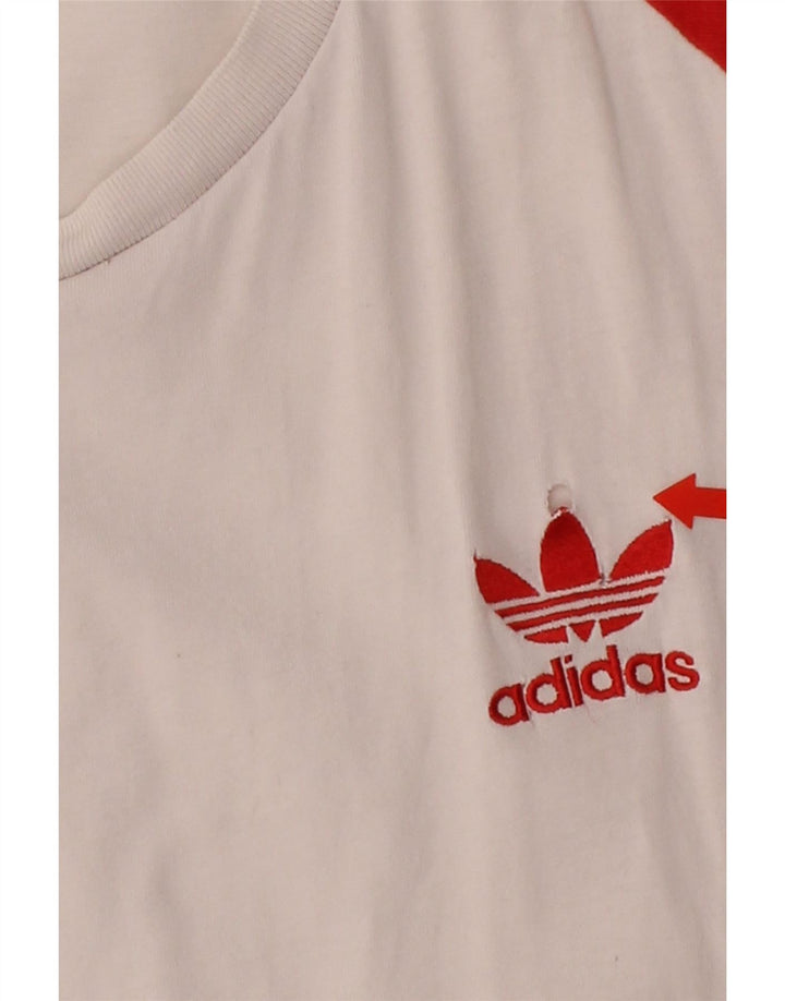 ADIDAS Mens T-Shirt Top Medium White Cotton Vintage Adidas and Second-Hand Adidas from Messina Hembry 