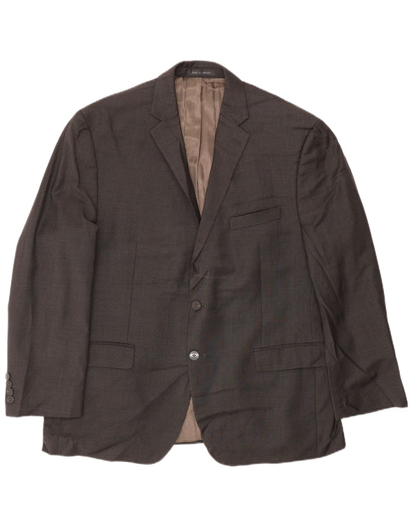 Męska marynarka Calvin Klein zapinana na 2 guziki UK 44 2XL Brązowa wełna w pepitkę