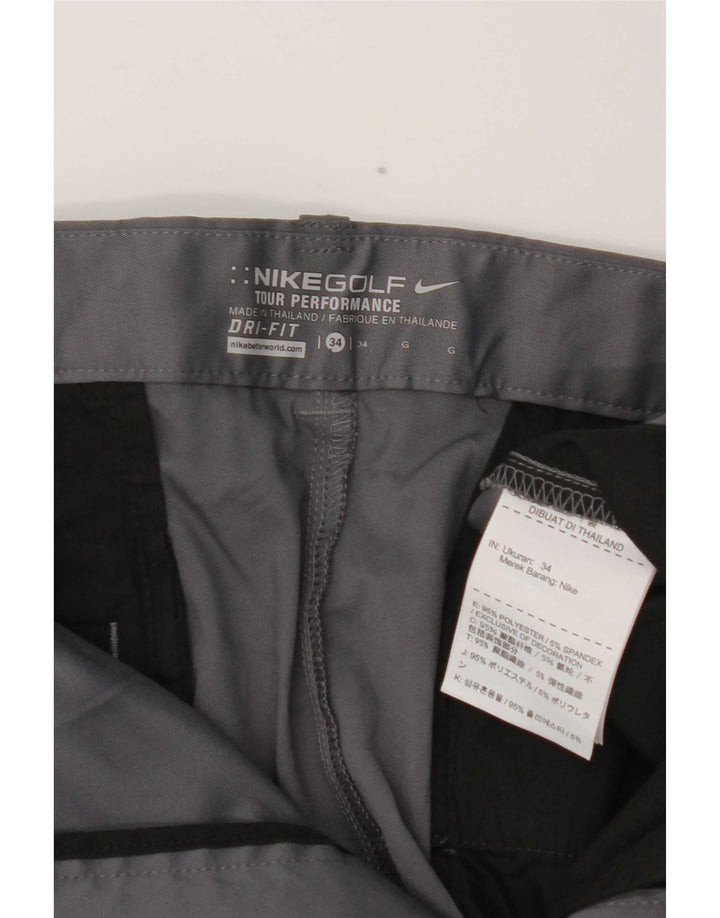 Męskie spodenki chino Nike Dri Fit W34, duże, szare, poliestrowe