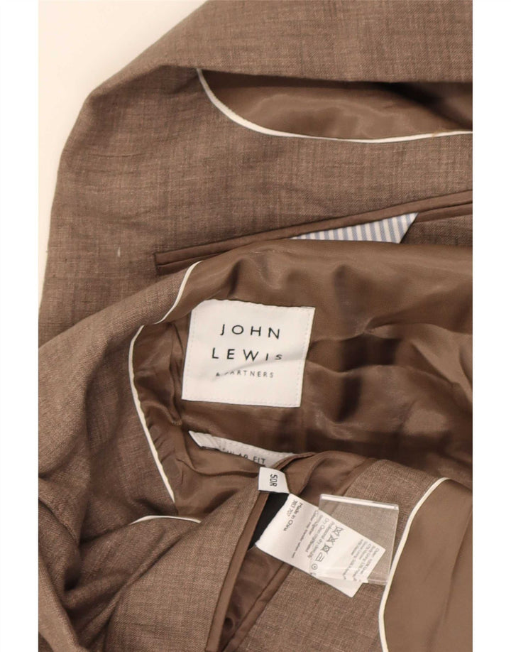 Męska marynarka zapinana na 2 guziki John Lewis IT 50, duża, beżowa, lniana