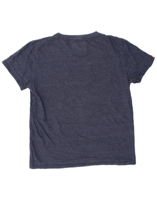 T-shirt damski Superdry Top UK 16, duży, granatowy, bawełniany w cętki