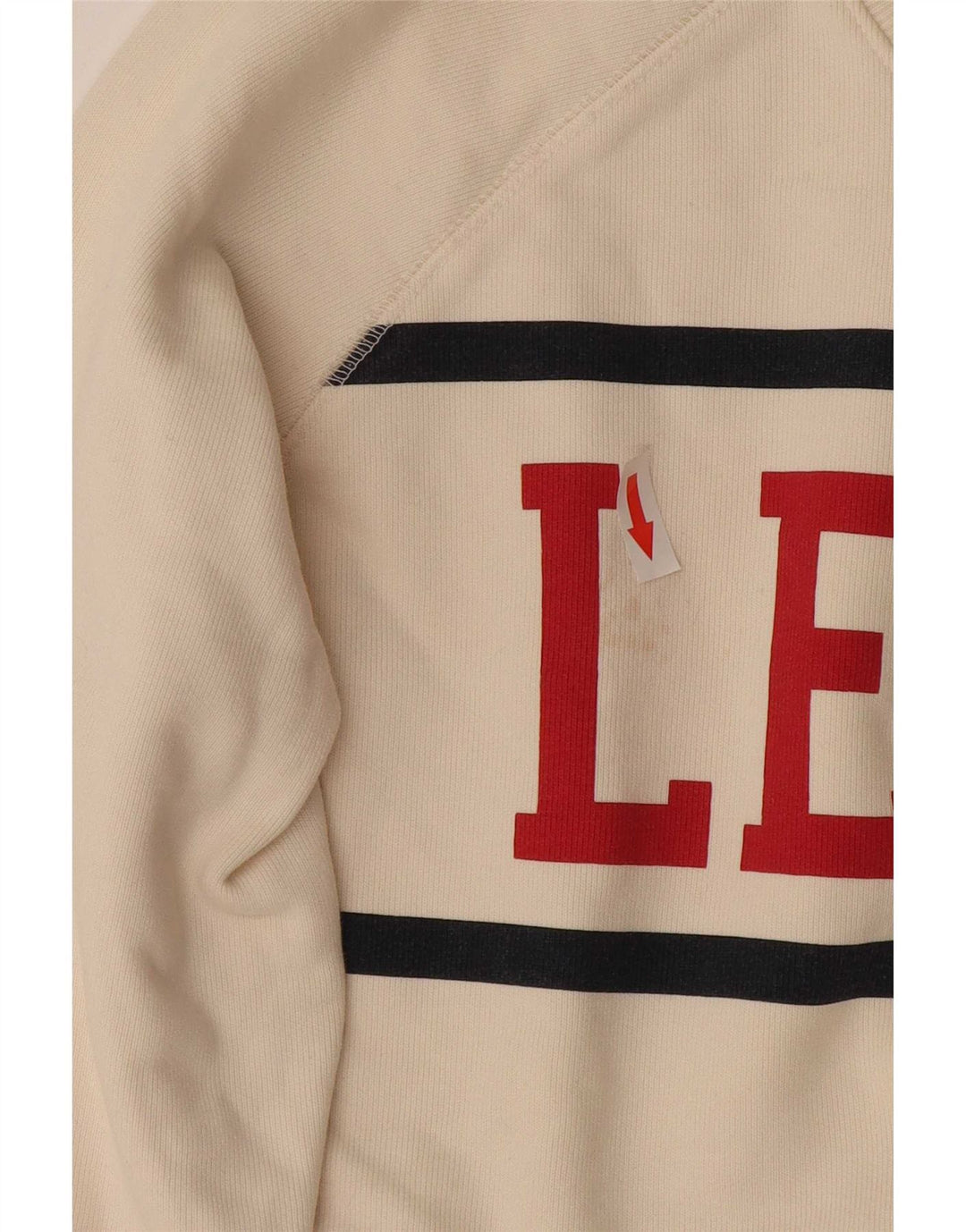 Damski sweter z grafiką Levi's UK 16, duży, z białej bawełny