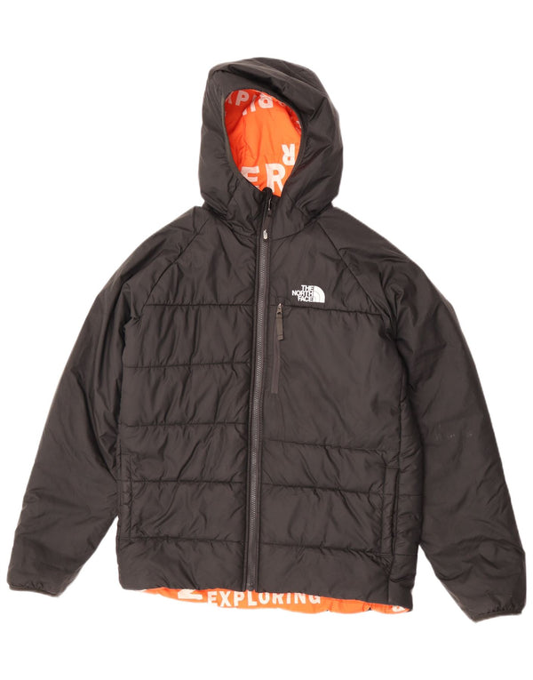 Dwustronna wyściełana kurtka chłopięca z kapturem The North Face 14-15 lat XL, czarna