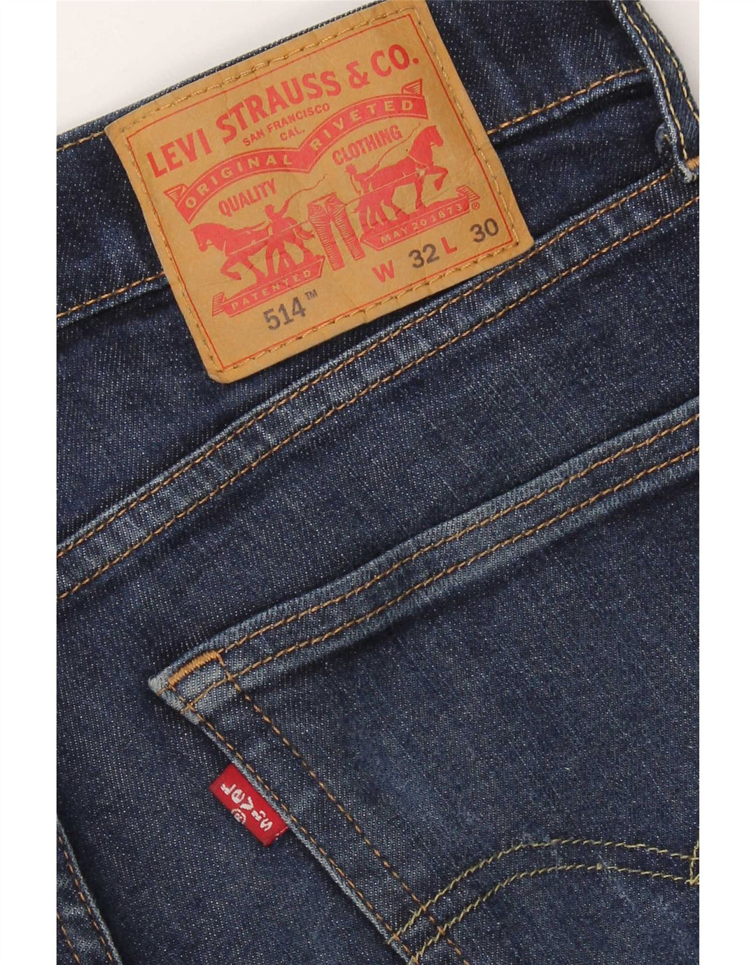 Męskie dżinsy Levi's 514 Straight W32 L30 Granatowa bawełna