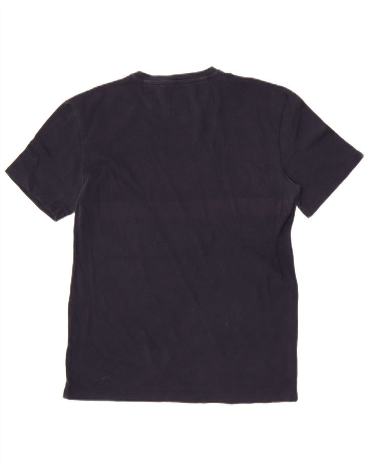 T-shirt męski slim fit Zara, średni, granatowy, bawełniany
