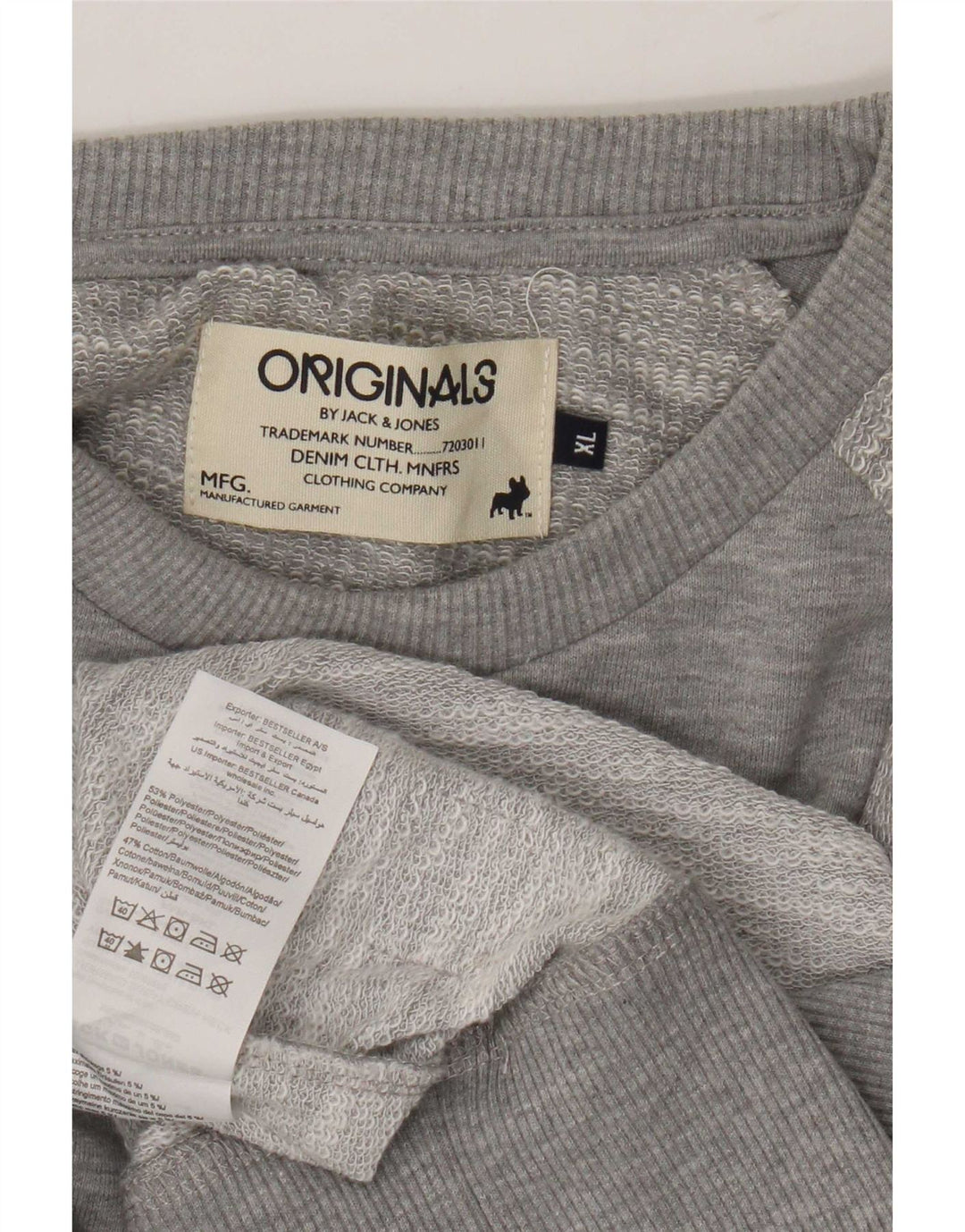 Męski sweter męski Jack & Jones XL, szary, nakrapiany poliester