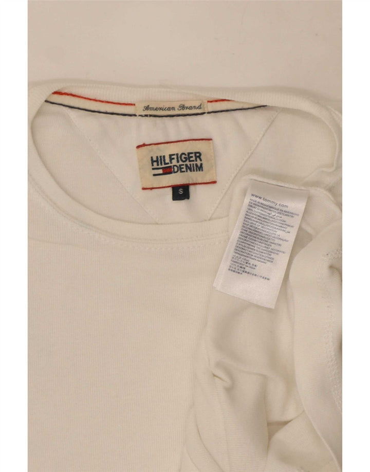 Męski top Tommy Hilfiger z długim rękawem, mały, biały, bawełniany