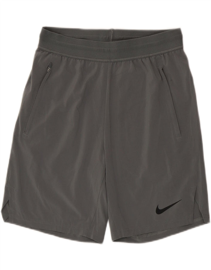 Męskie spodenki sportowe Nike Dri Fit, małe, szare, poliestrowe