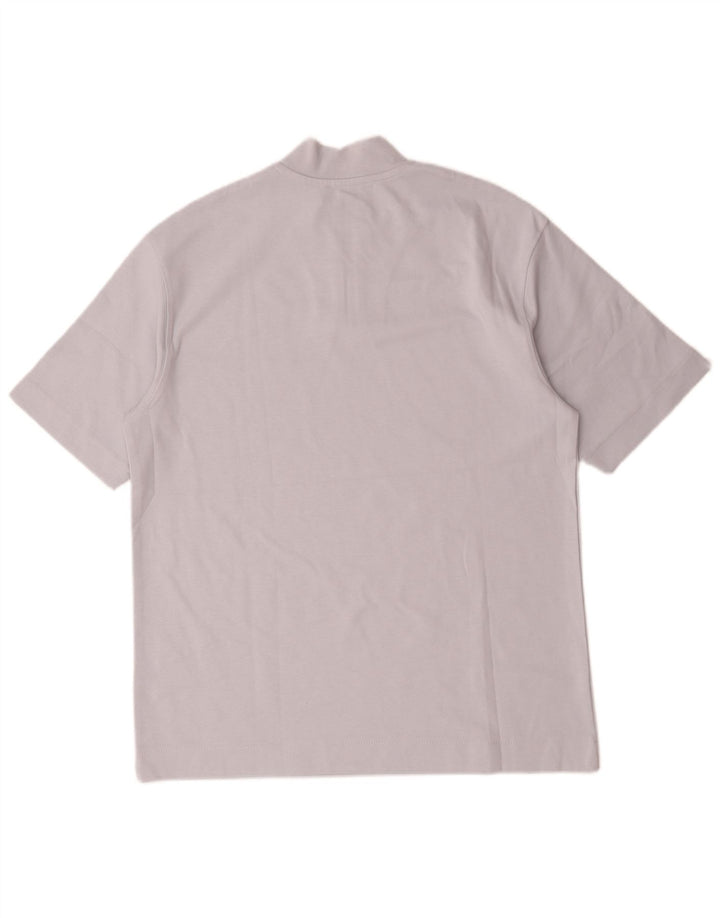 Męski T-shirt Zara z zamkiem błyskawicznym, bawełniany kolor średni niebieski