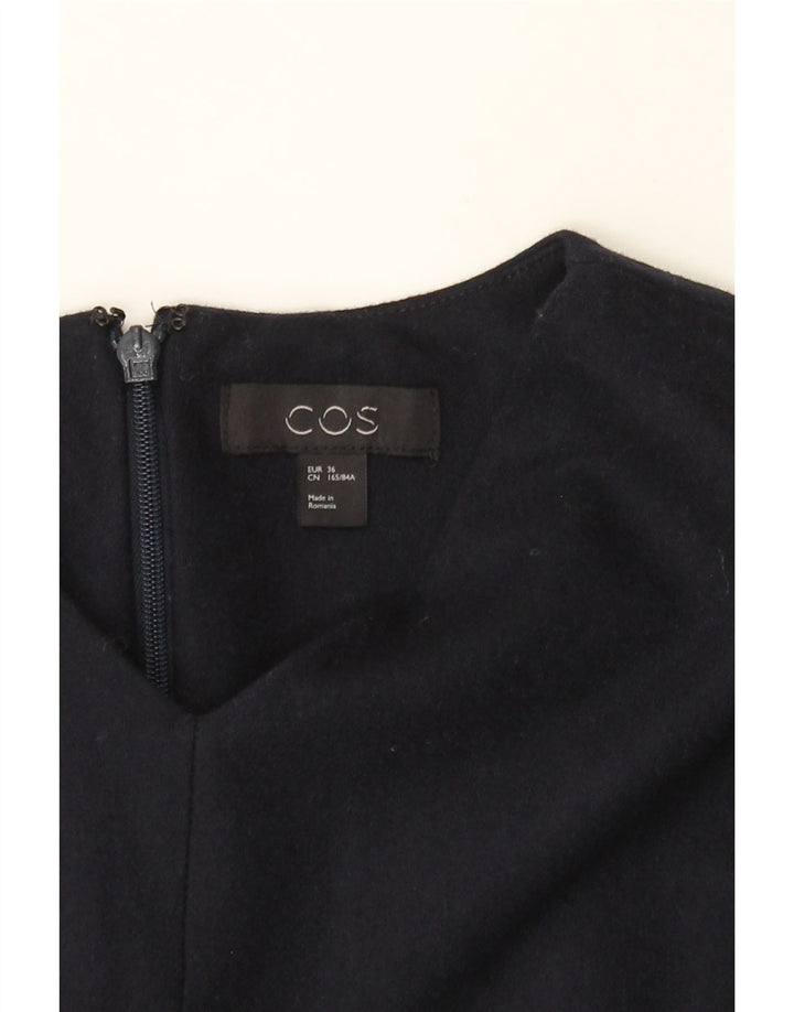 COS Womens Sheath Dress EU 36 Small Navy Blue Wool Vintage Cos and Second-Hand Cos from Messina Hembry 