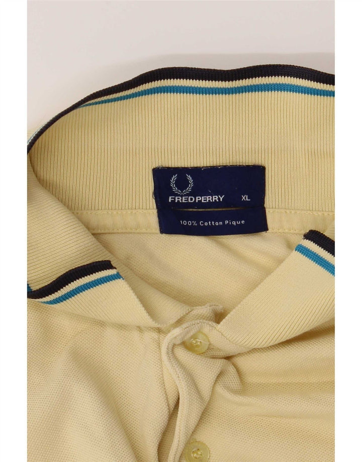 Męska koszulka polo Fred Perry XL, bawełniana w żółte paski