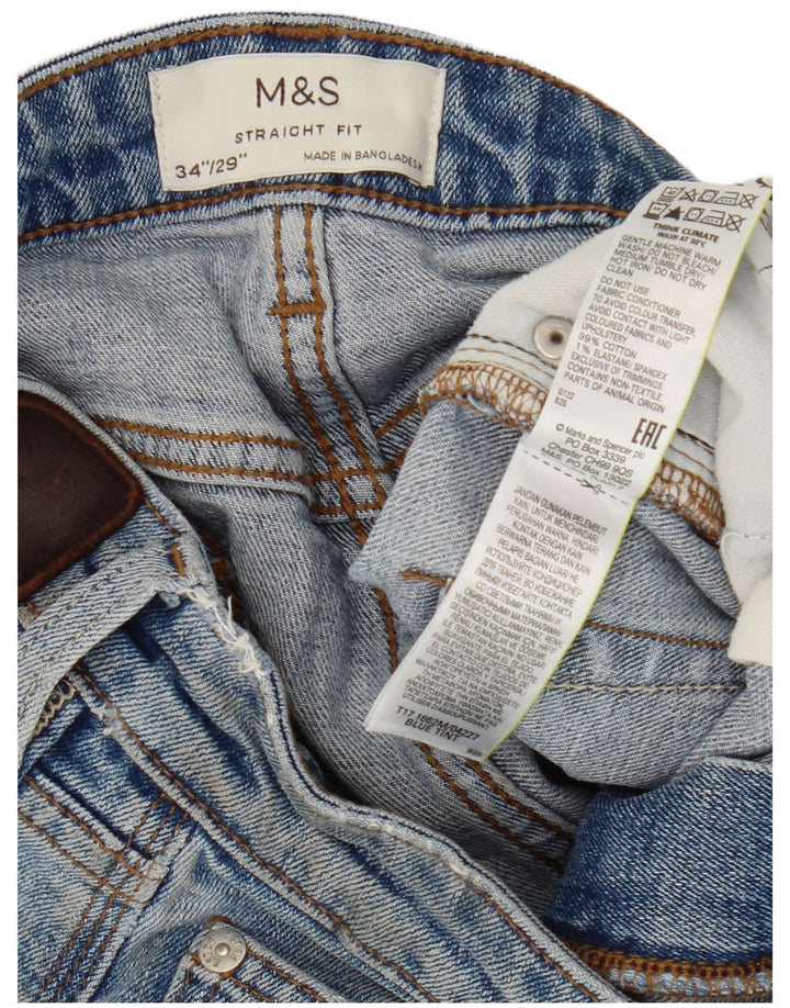 Męskie spodenki jeansowe Marks & Spencer W34, duże, niebieskie, bawełniane