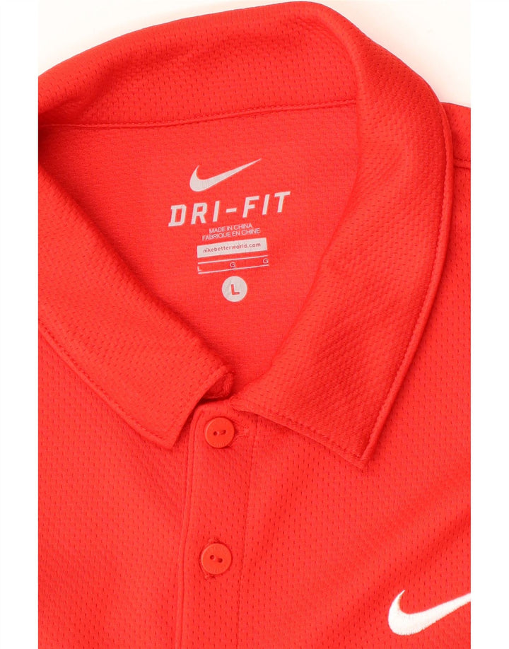 Męska koszulka polo Nike Dri Fit, duża, czerwona