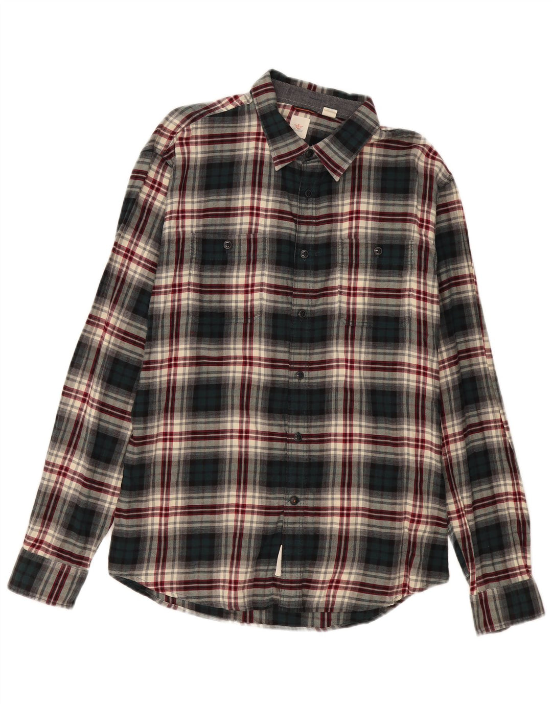 Męska koszula flanelowa DOCKERS, duża, bawełniana w zieloną kratę