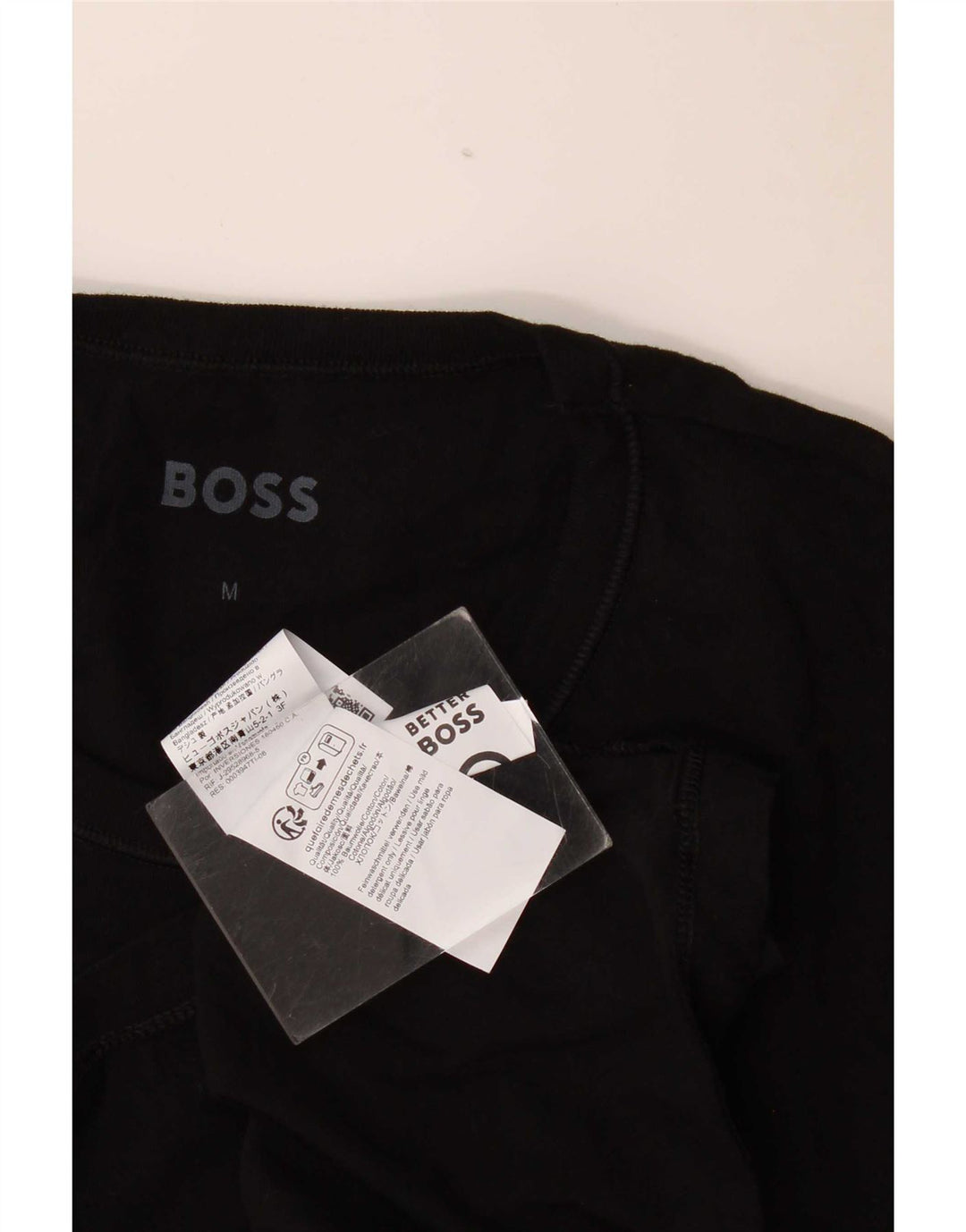 Męska koszulka o dopasowanym kroju Hugo Boss, średnia czarna bawełniana