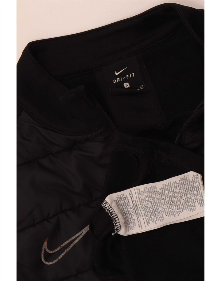 Męski dres Nike Dri Fit z zamkiem błyskawicznym na szyi, mały, czarny blok kolorów