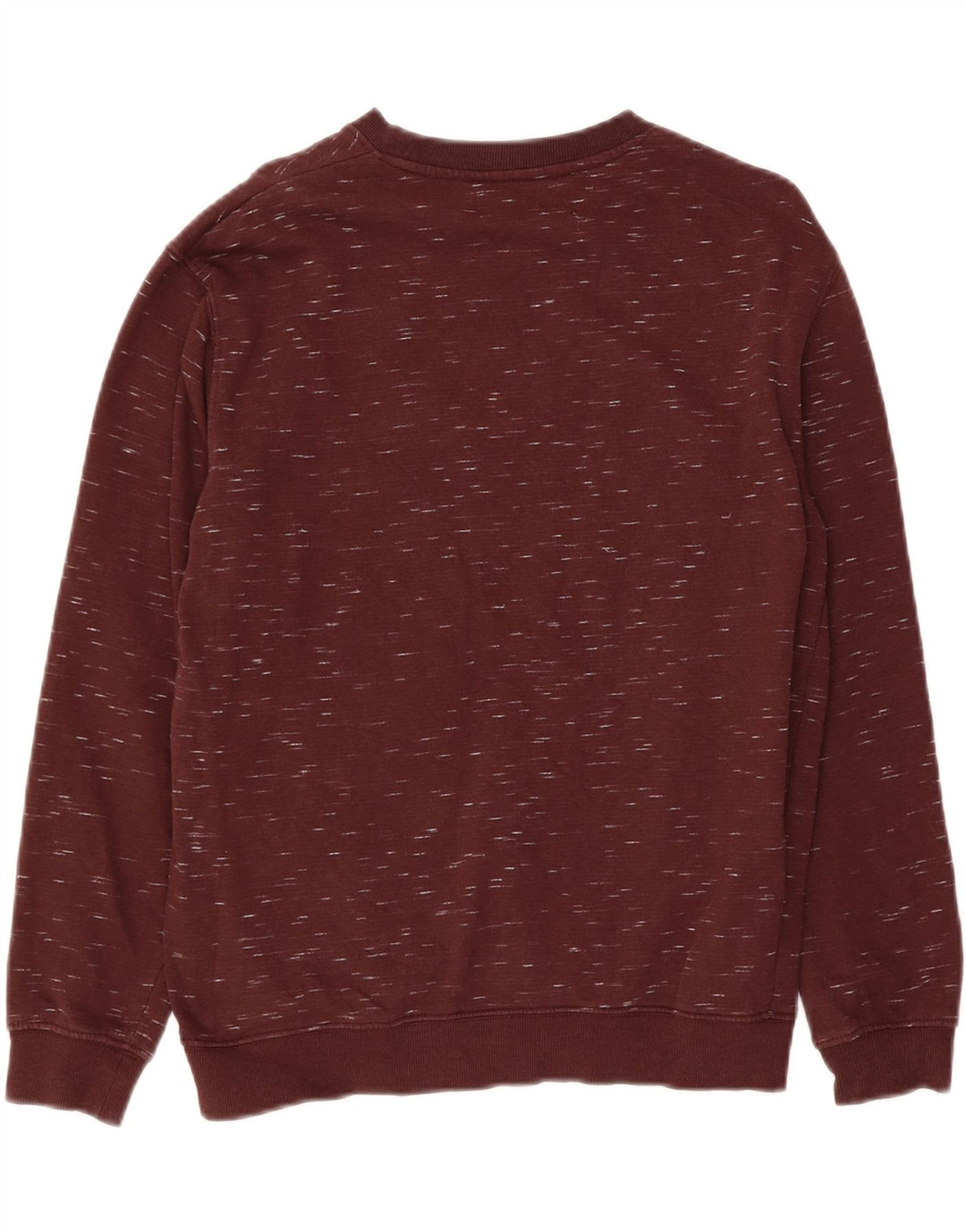 ZARA Womens Sweatshirt Jumper UK 14 Medium Maroon Flecked Cotton Vintage Zara and Second-Hand Zara from Messina Hembry 
