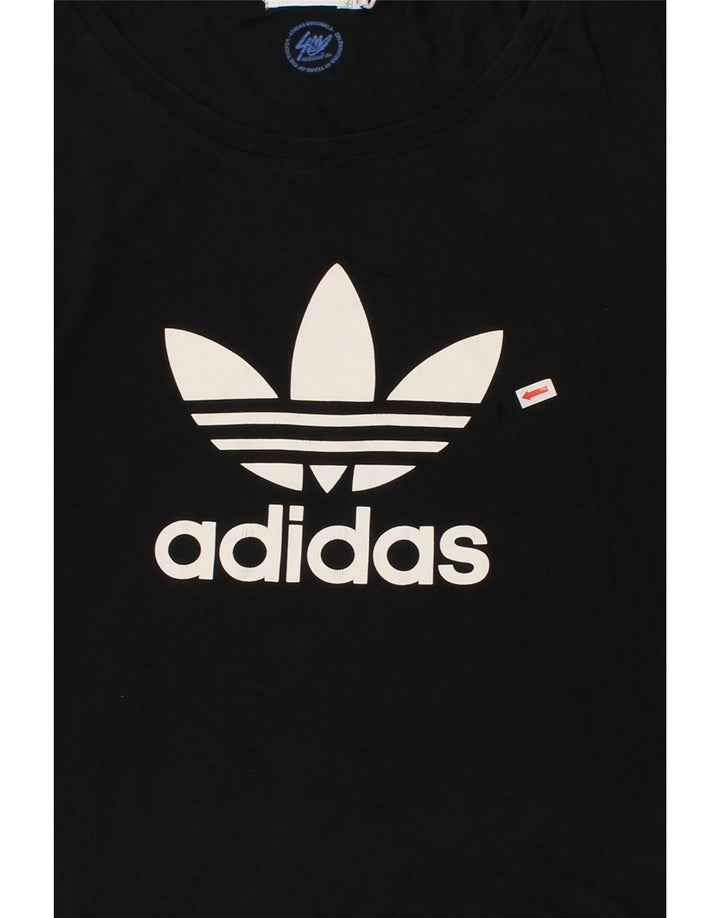 ADIDAS Womens Graphic T-Shirt Top IT 42 Medium Black Cotton | Vintage Adidas | Thrift | Second-Hand Adidas | Used Clothing | Messina Hembry 