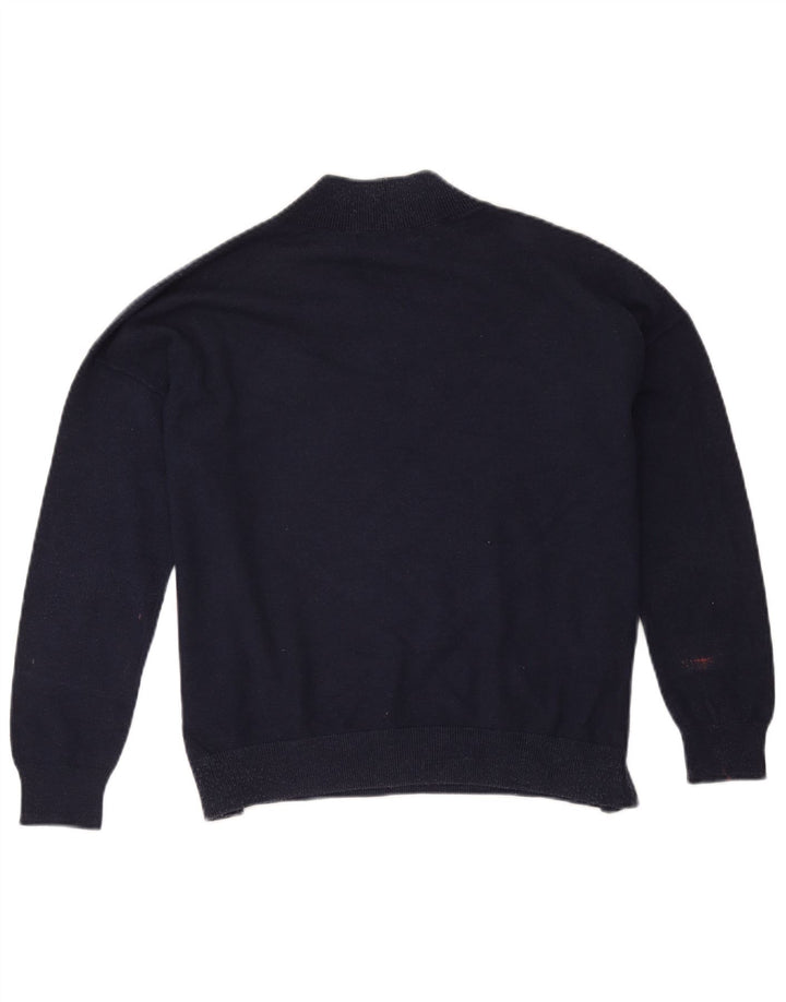 Damski sweter oversize Marks & Spencer z dekoltem w kształcie litery V, średni granatowy