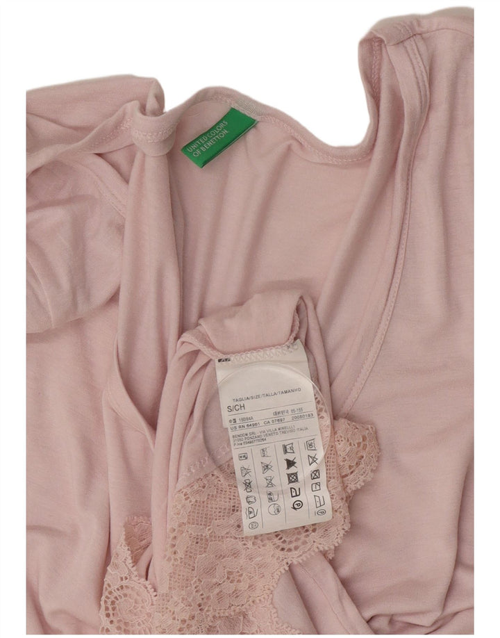 Damska sukienka typu shift Benetton UK 8 Small Różowa wiskoza