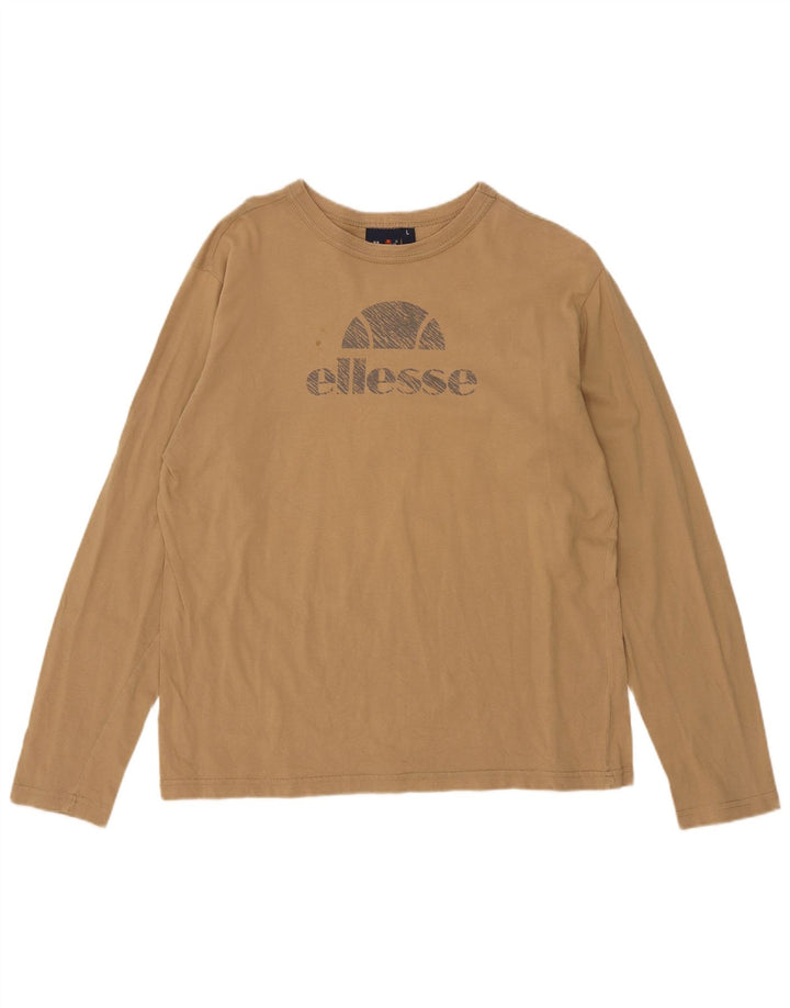 Damski top graficzny Ellesse z długim rękawem, UK 16, duży brązowy