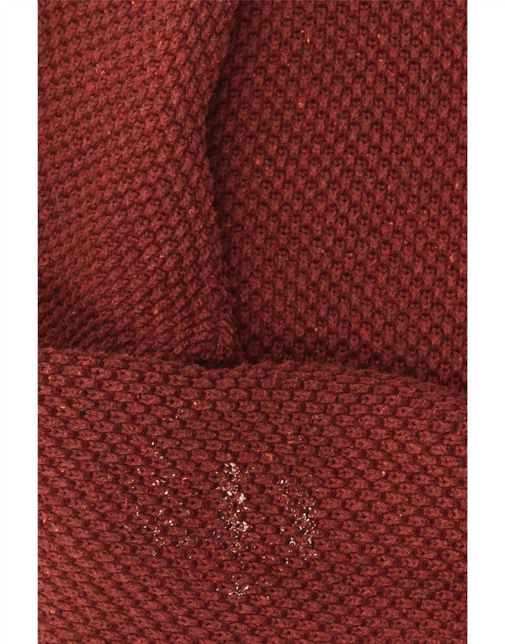 Zara Męski sweter z dekoltem w łódkę XL, czerwony, bawełniany