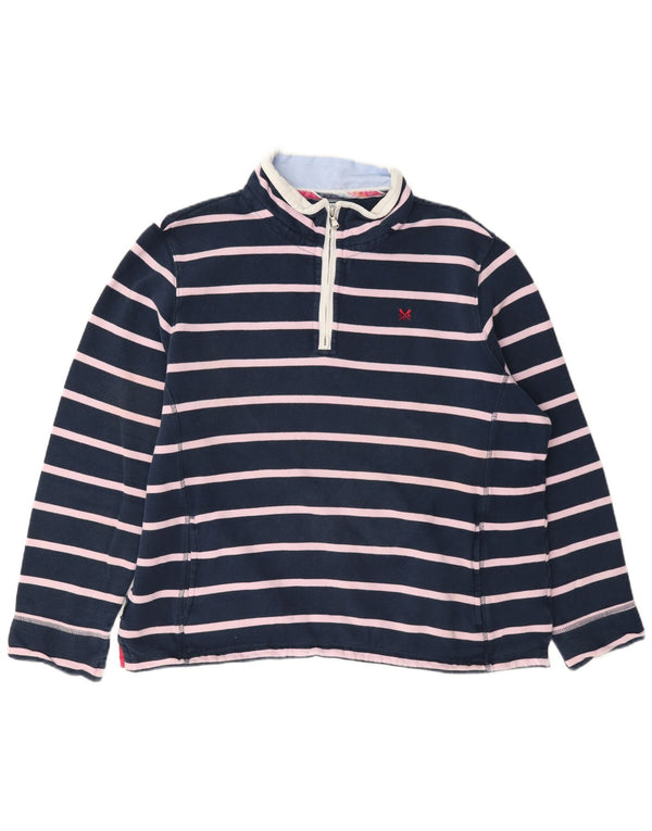 Crew Clothing Damska bluza z zamkiem błyskawicznym, UK 18 XL, granatowa w paski